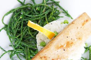 Zeekraal met gemarineerde tofu en rijstsalade