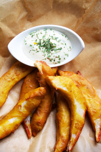 veggie / vegan scampi tempura met veganaise