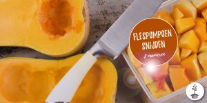 Flespompoen schillen en snijden