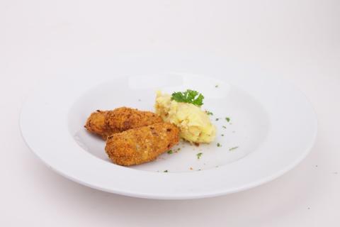 Groentekroketjes met knolselderpuree