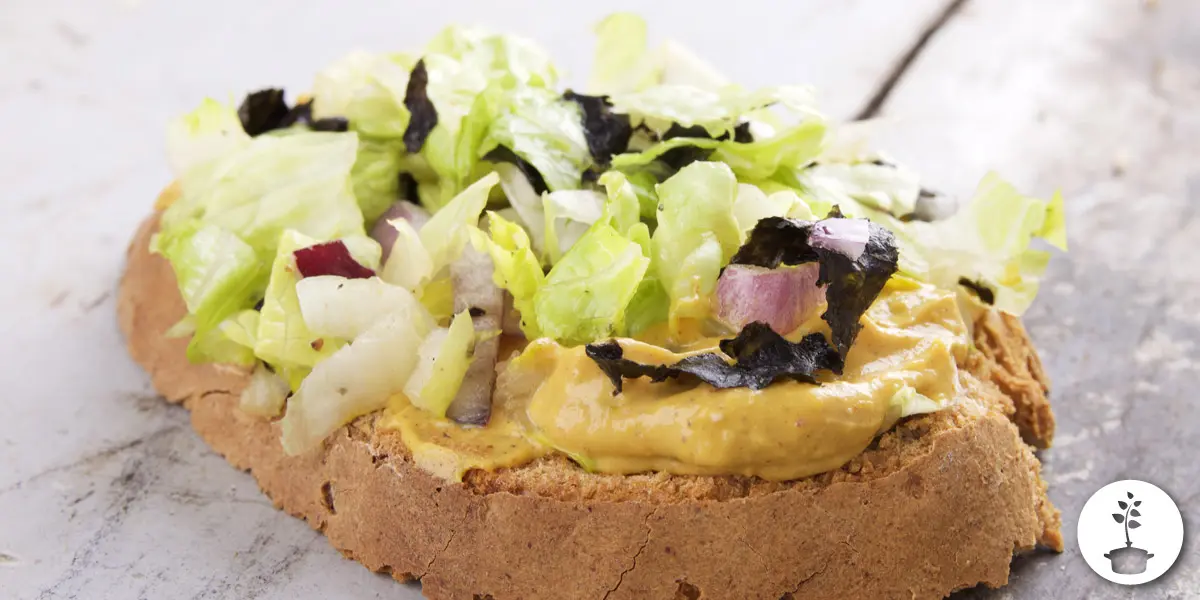 Pompoenspread recept - met zeewier en sla